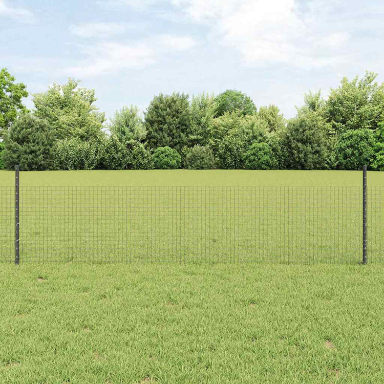 Vidaxxl Zaun mit Pfosten grau 0,5 x 25 m Stahl