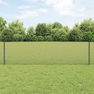 Vidaxl-Zaun mit Pfosten grau 0,6 x 25 m aus Stahl und PVC