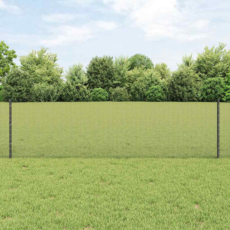 Vidaxl-Zaun mit Pfosten grau 0,6 x 25 m aus Stahl und PVC