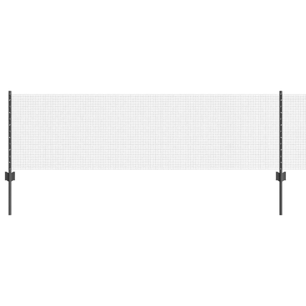 Vidaxl-Zaun mit Pfosten grau 0,6 x 25 m aus Stahl und PVC