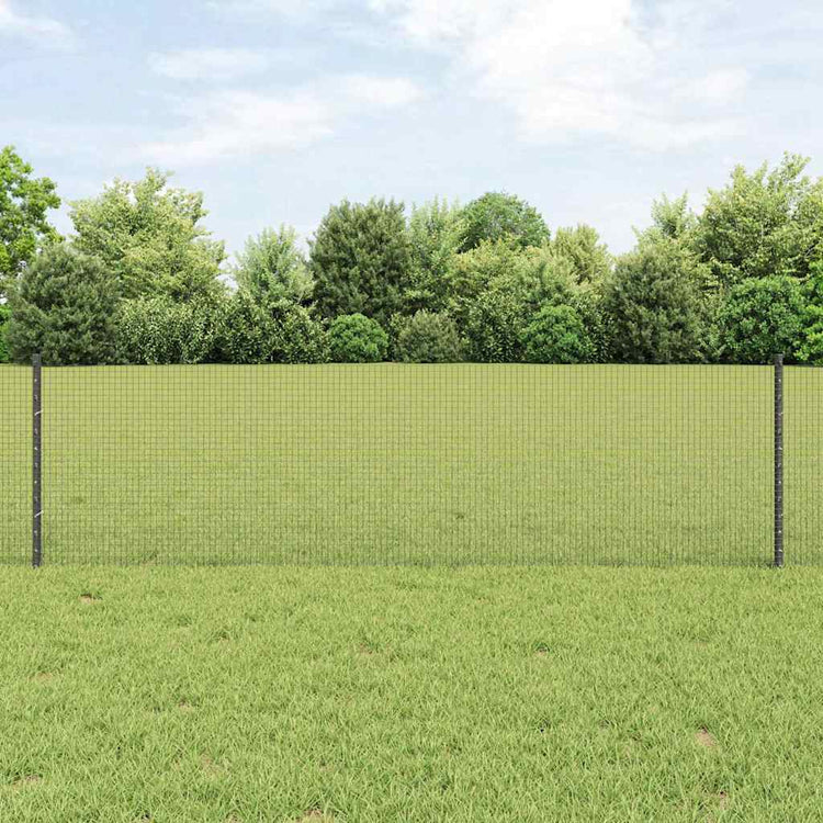 Vidaxl-Zaun mit Pfosten grau 0,6 x 25 m aus Stahl und PVC