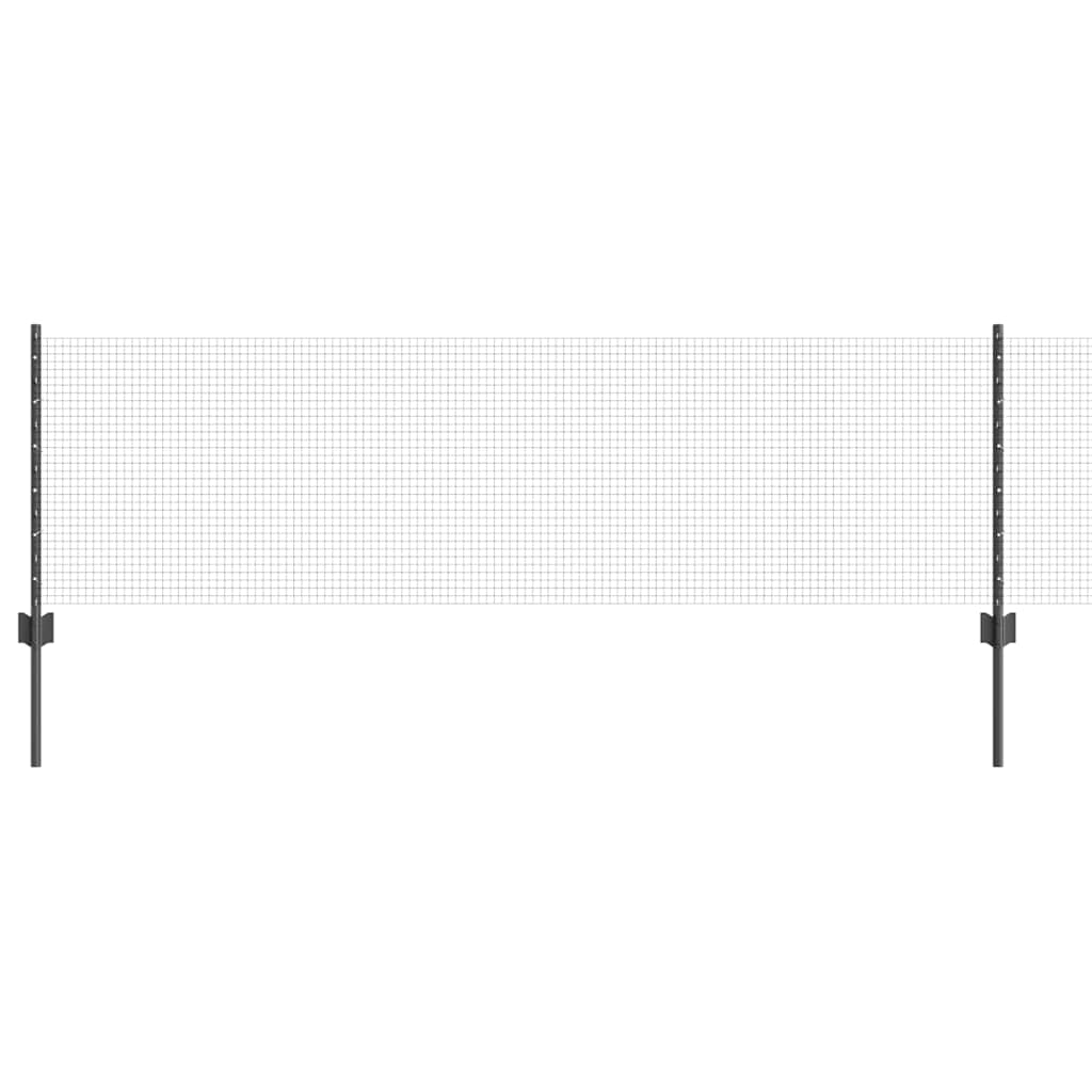 Vidaxl-Zaun mit Pfosten grau 0,6 x 25 m aus Stahl und PVC
