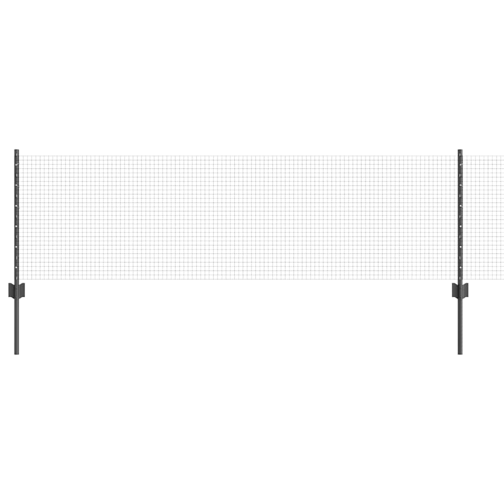 Vidaxl-Zaun mit Pfosten grau 0,6 x 25 m aus Stahl und PVC