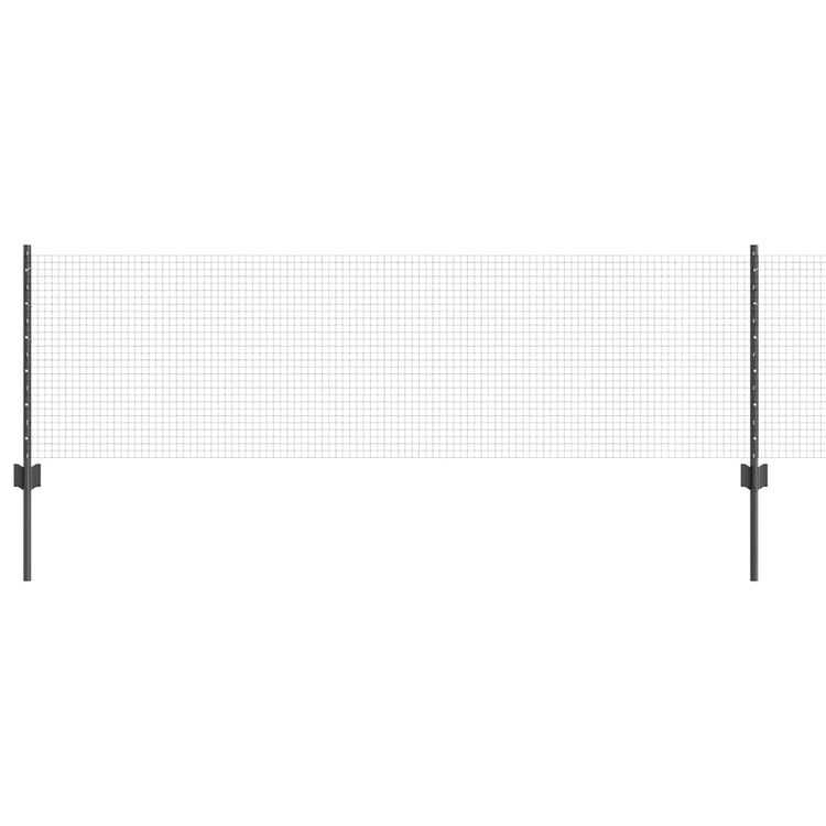 Vidaxl-Zaun mit Pfosten grau 0,6 x 25 m aus Stahl und PVC