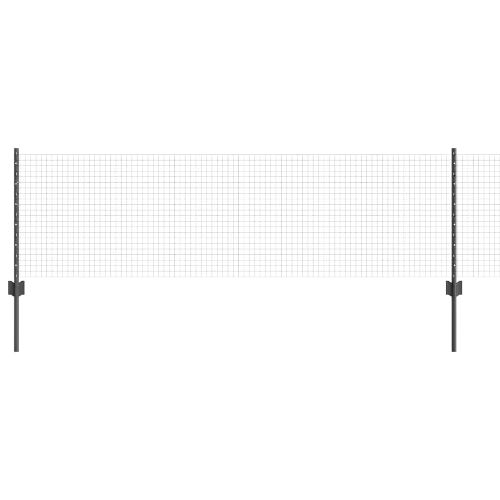 Vidaxl-Zaun mit Pfosten grau 0,6 x 25 m aus Stahl und PVC