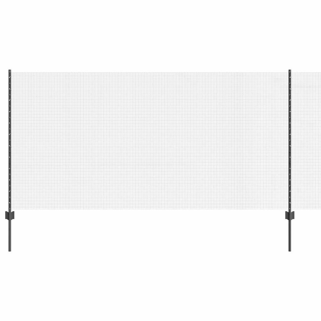Vidaxl-Zaun mit Pfosten grau 1,2 x 25 m aus Stahl und PVC