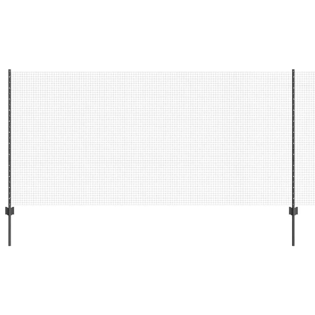 Vidaxl-Zaun mit Pfosten grau 1,2 x 25 m aus Stahl und PVC