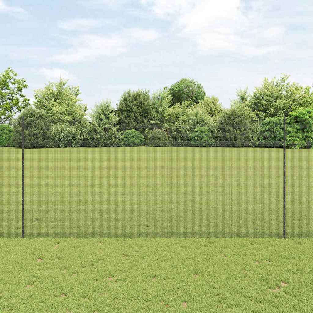 Vidaxl-Zaun mit Pfosten grau 1,4 x 25 m aus Stahl und PVC