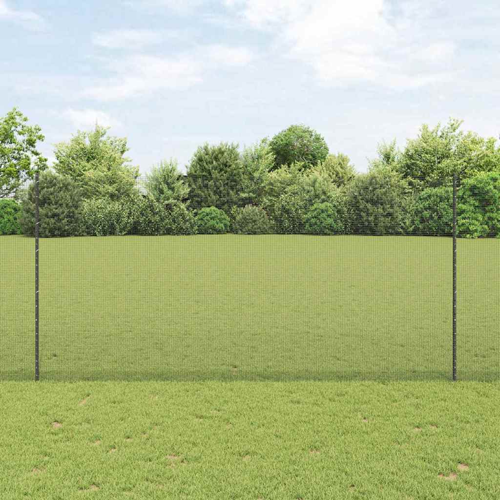 Vidaxl-Zaun mit Pfosten grau 1,5 x 25 m Stahl