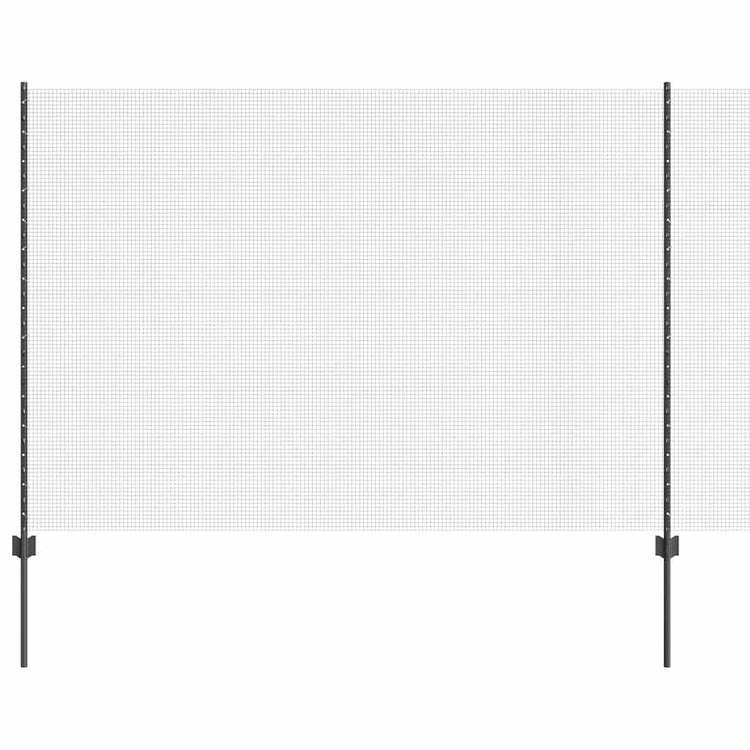 Vidaxl-Zaun mit Pfosten grau 1,5 x 25 m Stahl