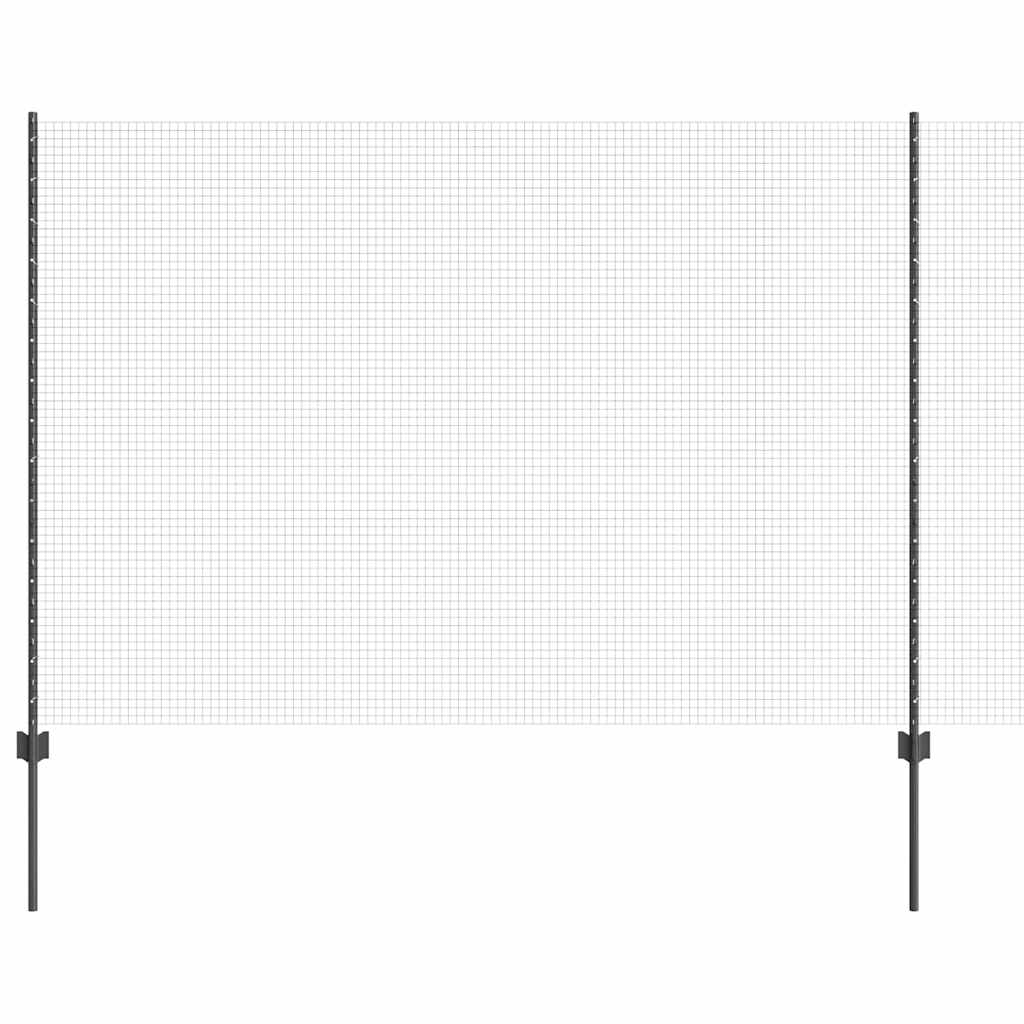 Vidaxl-Zaun mit Pfosten grau 1,5 x 25 m Stahl