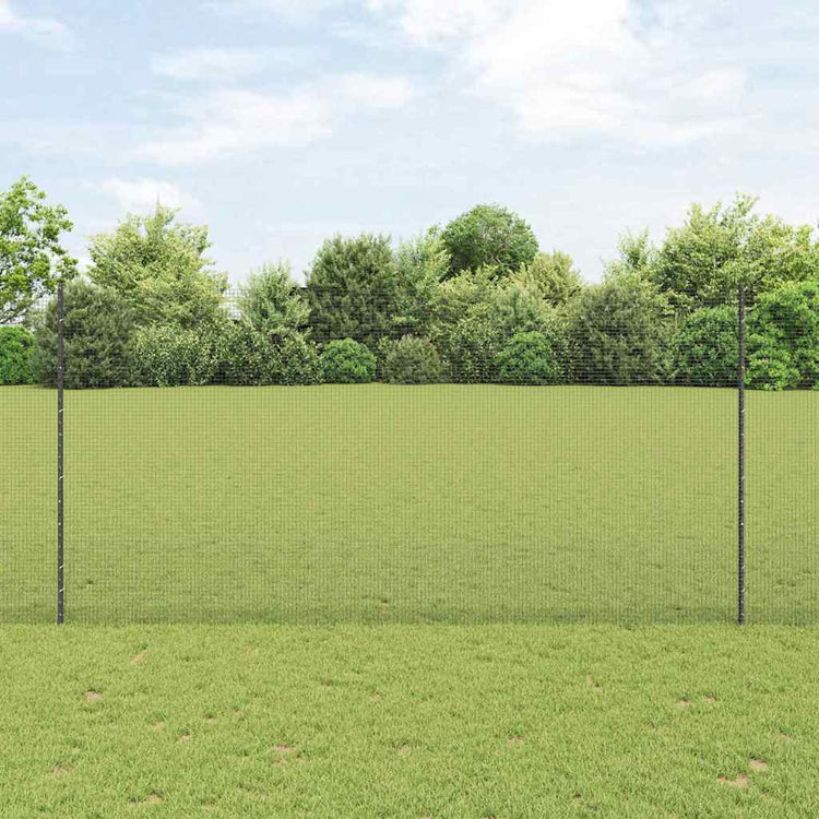 Vidaxl-Zaun mit Pfosten grau 1,6 x 25 m aus Stahl und PVC