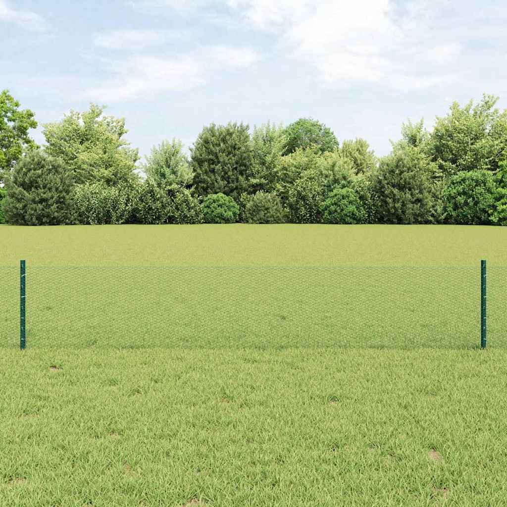Vidaxxl-Zaun mit Pfosten grün 0,4 x 10 m aus Stahl und PVC