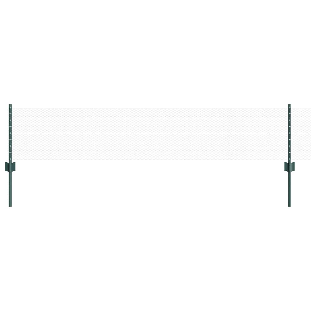 Vidaxxl-Zaun mit Pfosten grün 0,4 x 10 m aus Stahl und PVC