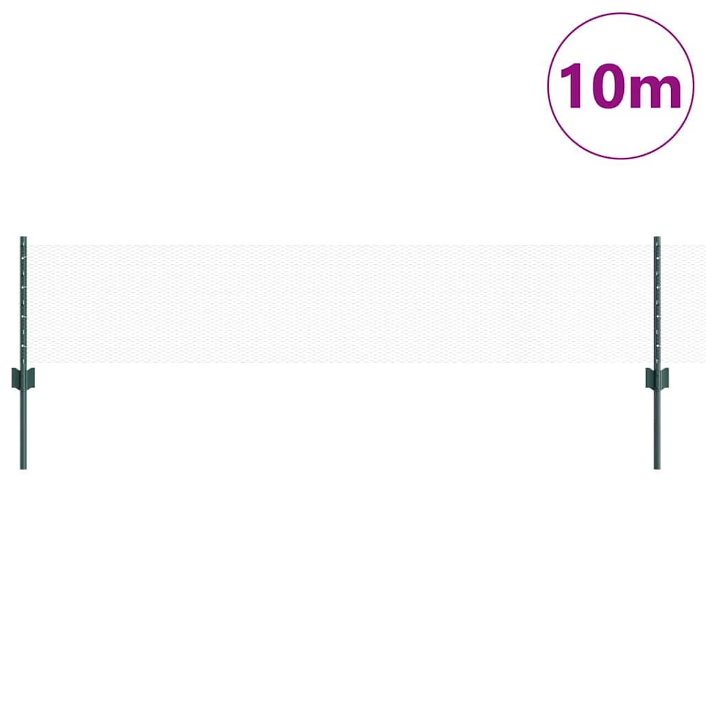 Vidaxxl-Zaun mit Pfosten grün 0,4 x 10 m aus Stahl und PVC