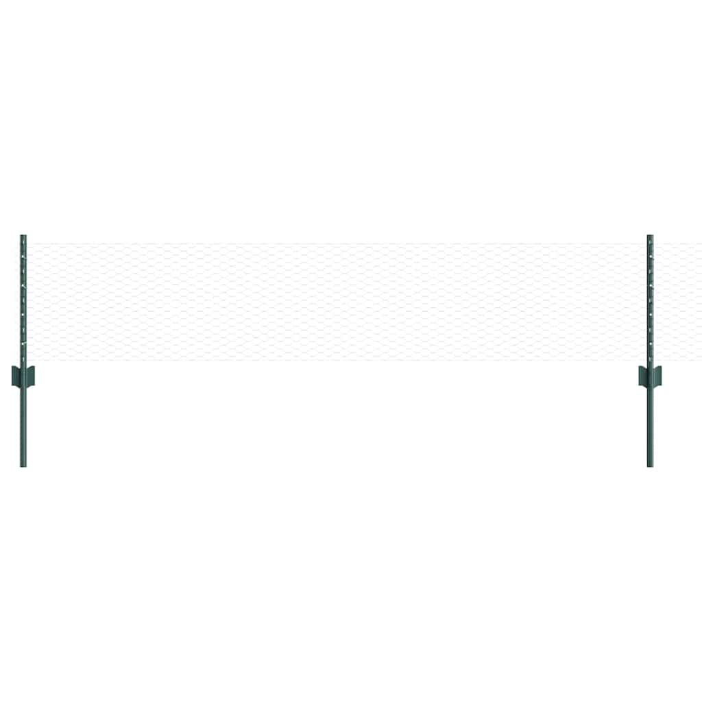 Vidaxxl-Zaun mit Pfosten grün 0,4 x 10 m aus Stahl und PVC