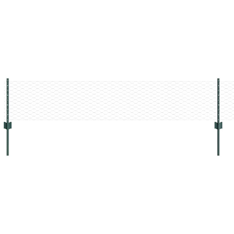 Vidaxxl-Zaun mit Pfosten grün 0,4 x 10 m aus Stahl und PVC