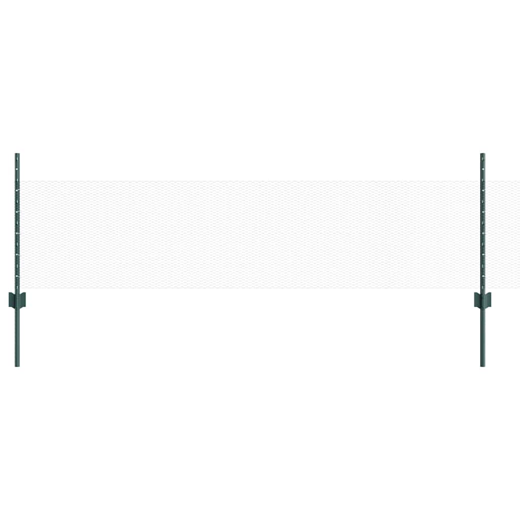 Vidaxxl-Zaun mit Pfosten grün 0,5 x 10 m aus Stahl und PVC