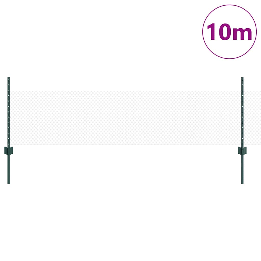 Vidaxxl-Zaun mit Pfosten grün 0,5 x 10 m aus Stahl und PVC
