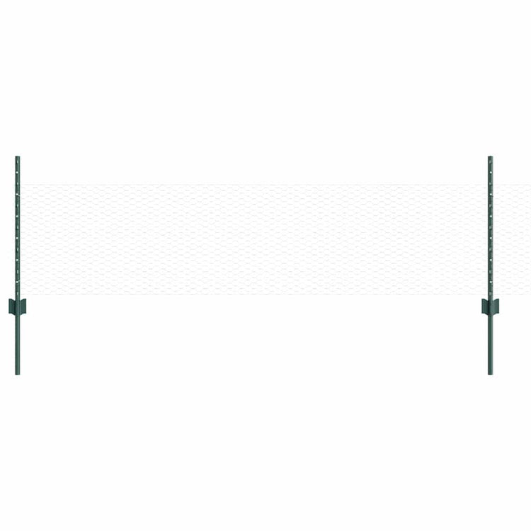 Vidaxxl-Zaun mit Pfosten grün 0,5 x 10 m aus Stahl und PVC