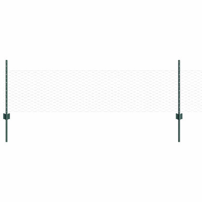 Vidaxxl-Zaun mit Pfosten grün 0,5 x 10 m aus Stahl und PVC