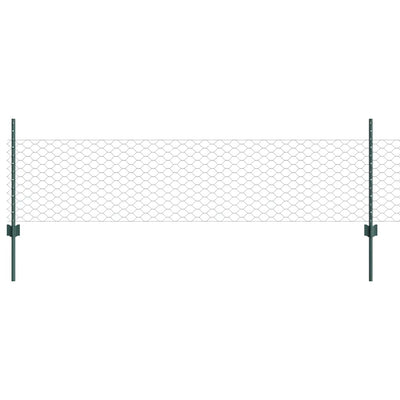 Vidaxxl-Zaun mit Pfosten grün 0,5 x 10 m aus Stahl und PVC
