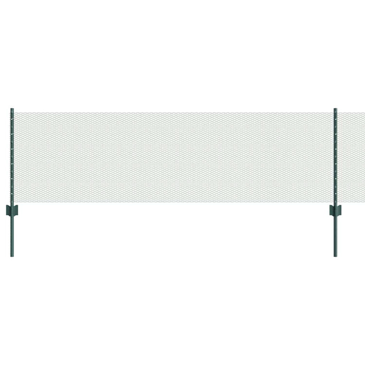 Vidaxxl-Zaun mit Pfosten grün 0,6 x 10 m aus Stahl und PVC
