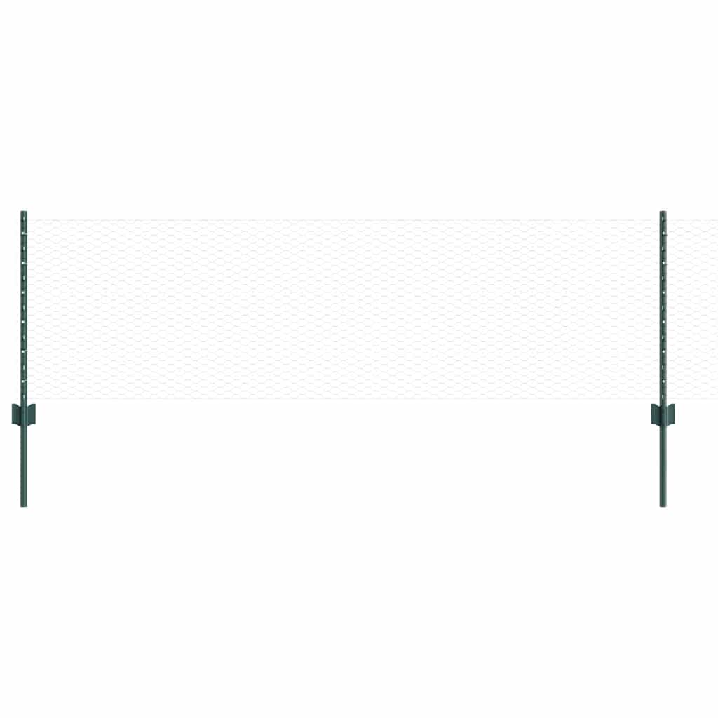 Vidaxxl-Zaun mit Pfosten grün 0,6 x 10 m aus Stahl und PVC