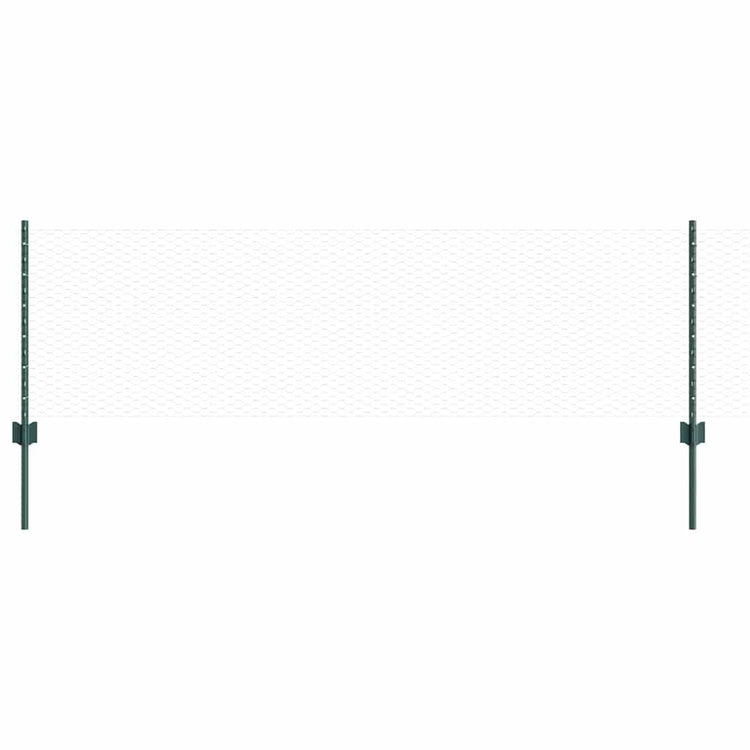 Vidaxxl-Zaun mit Pfosten grün 0,6 x 10 m aus Stahl und PVC