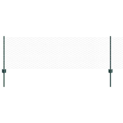 Vidaxxl-Zaun mit Pfosten grün 0,6 x 10 m aus Stahl und PVC