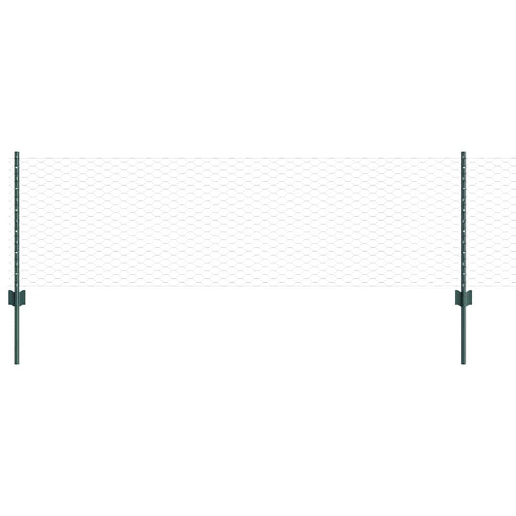 Vidaxxl-Zaun mit Pfosten grün 0,6 x 10 m aus Stahl und PVC