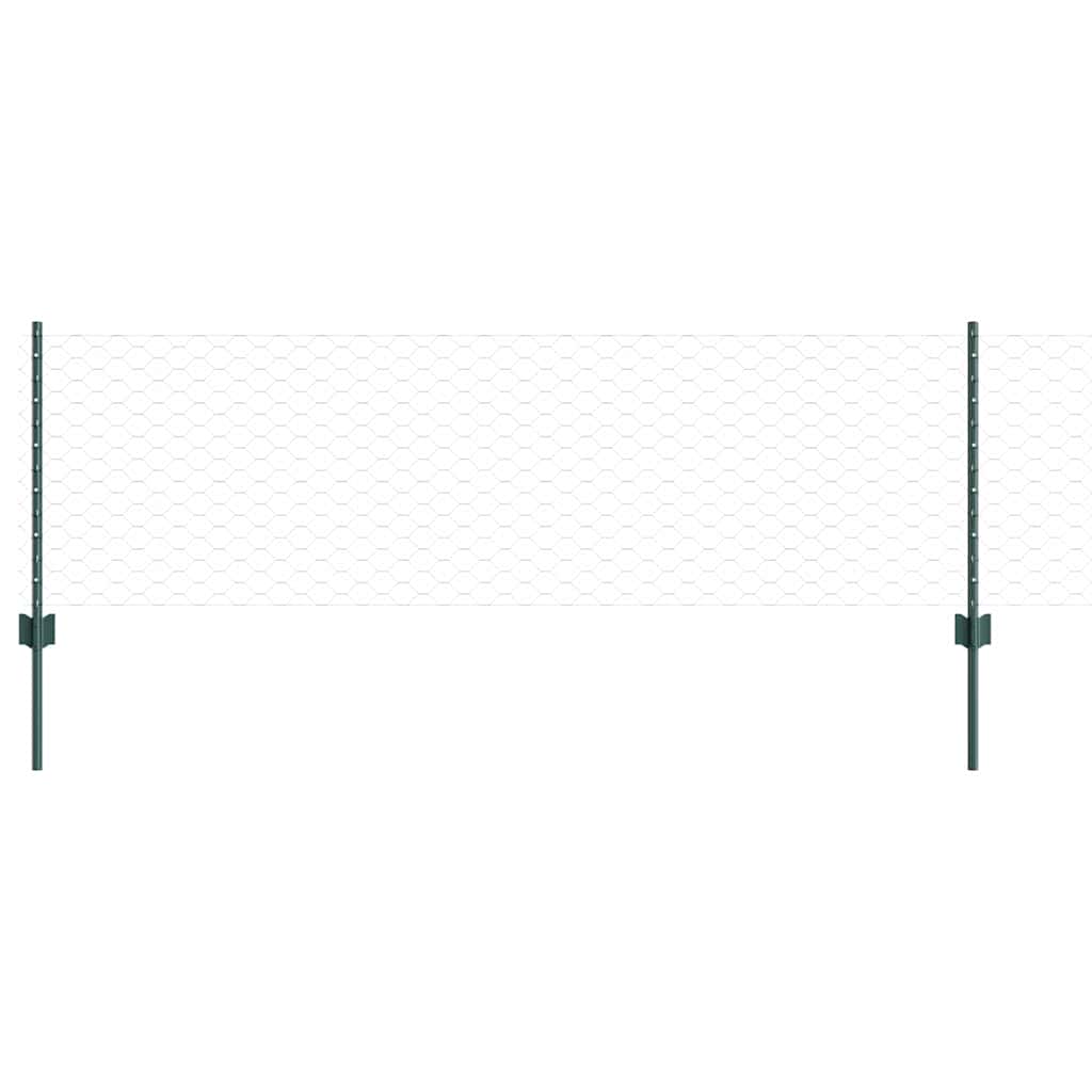 Vidaxxl-Zaun mit Pfosten grün 0,6 x 10 m aus Stahl und PVC