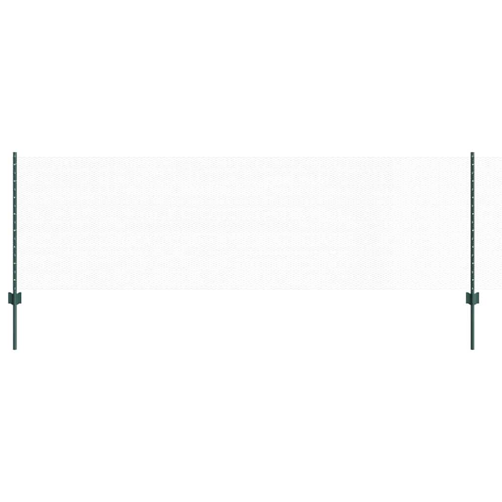 Vidaxl-Zaun mit Pfosten grün 0,8 x 10 m aus Stahl und PVC
