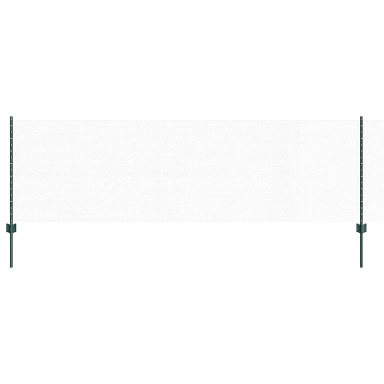 Vidaxl-Zaun mit Pfosten grün 0,8 x 10 m aus Stahl und PVC