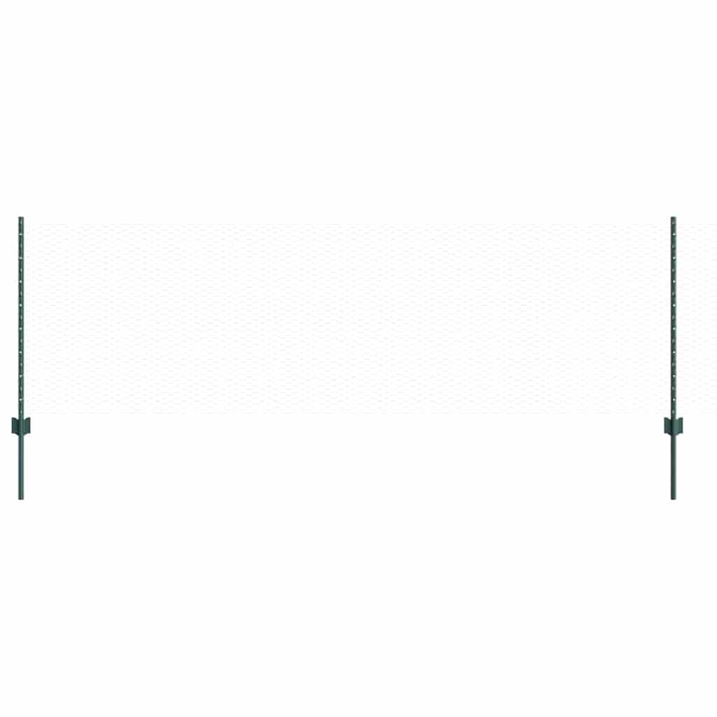Vidaxl-Zaun mit Pfosten grün 0,8 x 10 m aus Stahl und PVC