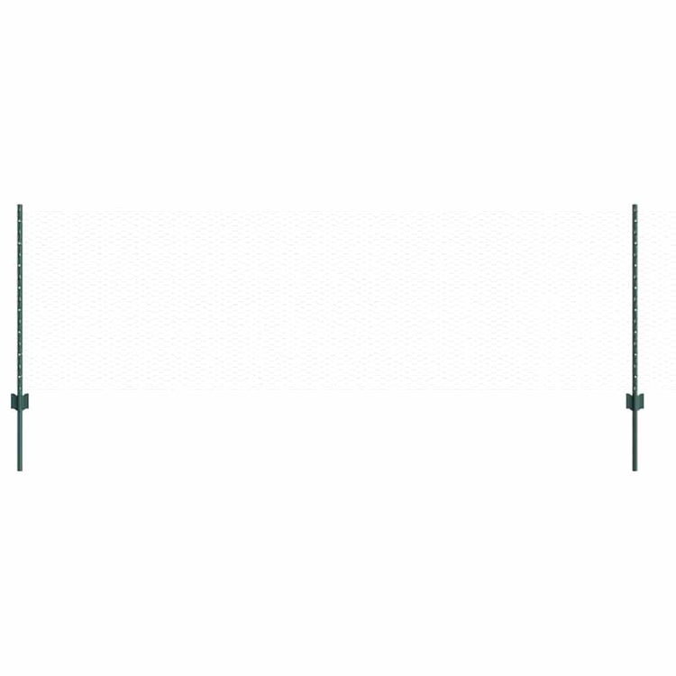 Vidaxl-Zaun mit Pfosten grün 0,8 x 10 m aus Stahl und PVC