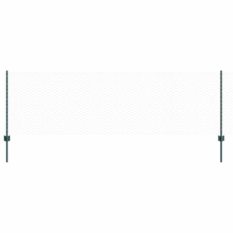 Vidaxl-Zaun mit Pfosten grün 0,8 x 10 m aus Stahl und PVC