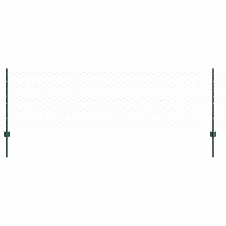 Vidaxl-Zaun mit Pfosten grün 0,8 x 10 m aus Stahl und PVC