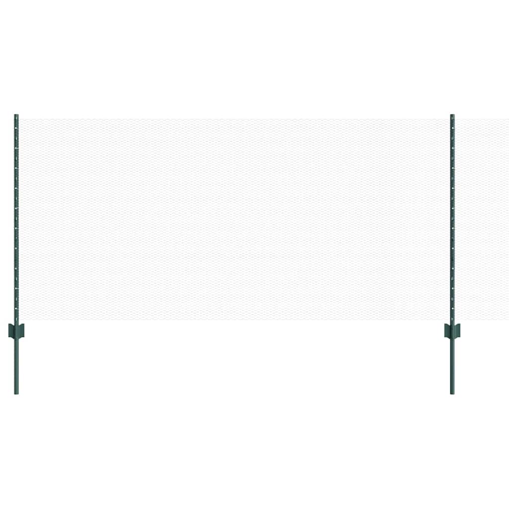 Vidaxxl-Zaun mit Pfosten grün 1 x 10 m aus Stahl und PVC