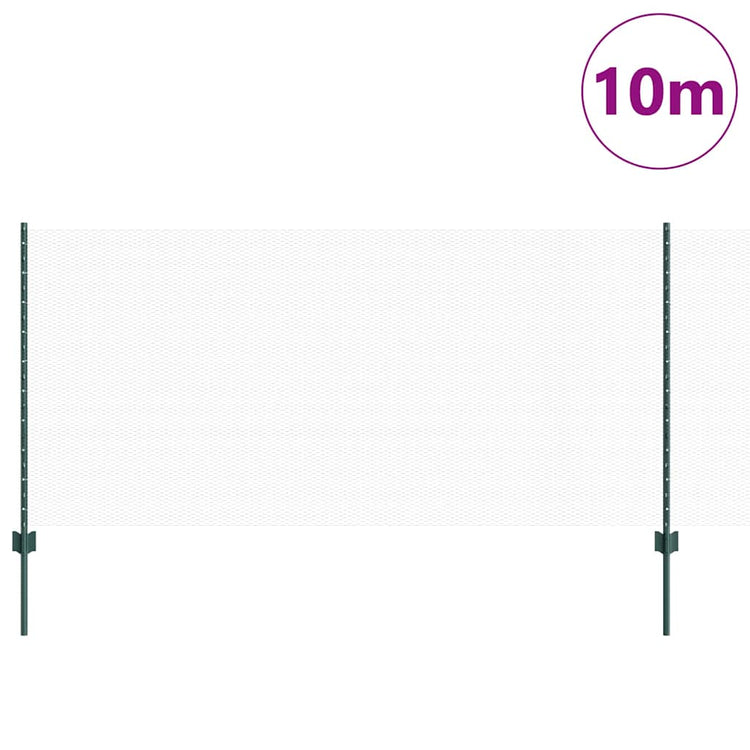 Vidaxxl-Zaun mit Pfosten grün 1 x 10 m aus Stahl und PVC