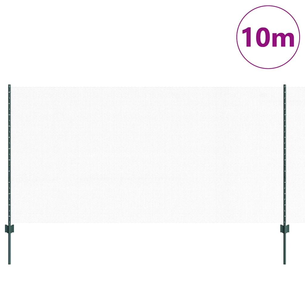 Vidaxxl-Zaun mit Pfosten grün 1,2 x 10 m aus Stahl und PVC