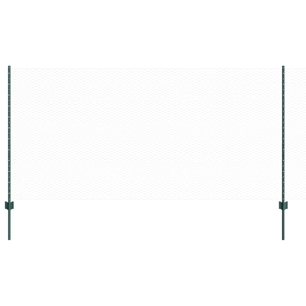 Vidaxxl-Zaun mit Pfosten grün 1,2 x 10 m aus Stahl und PVC