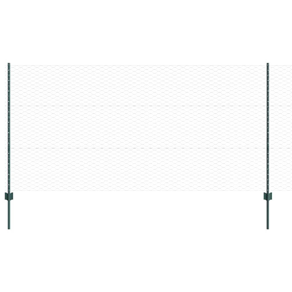 Vidaxxl-Zaun mit Pfosten grün 1,2 x 10 m aus Stahl und PVC