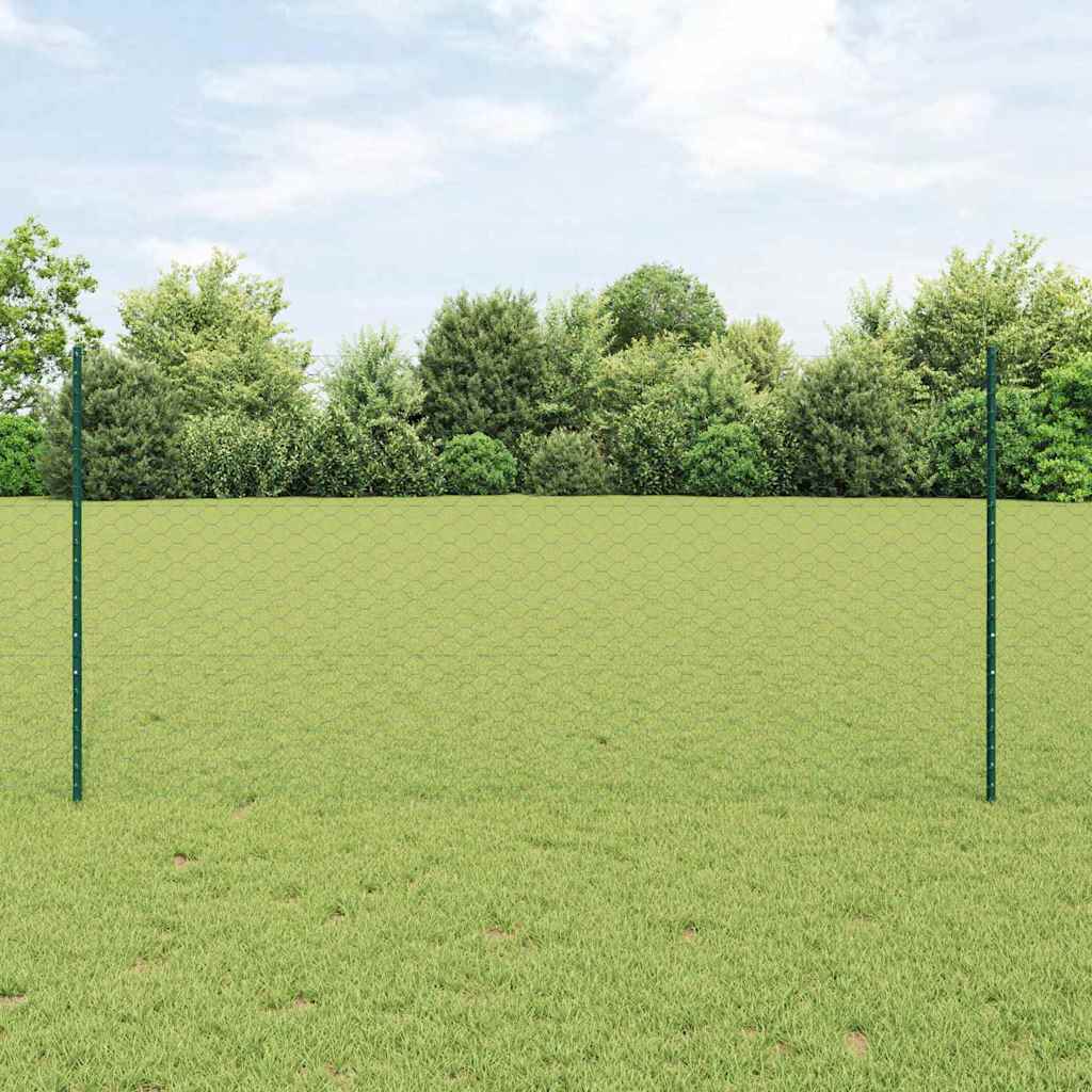 Vidaxxl-Zaun mit Pfosten grün 1,2 x 10 m aus Stahl und PVC