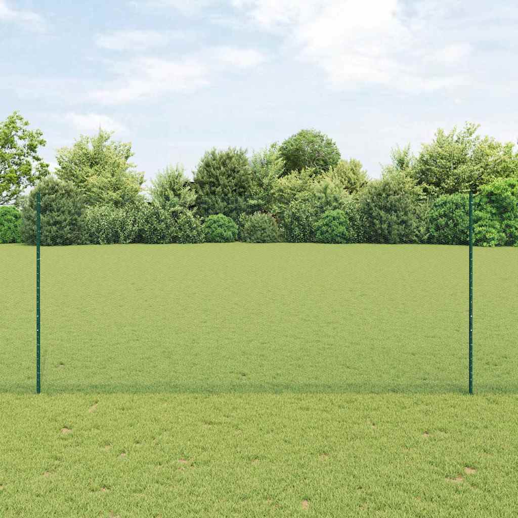 Vidaxxl-Zaun mit Pfosten grün 1,4 x 10 m aus Stahl und PVC