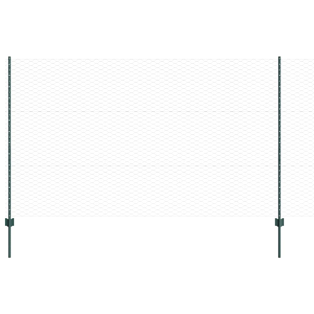 Vidaxxl-Zaun mit Pfosten grün 1,4 x 10 m aus Stahl und PVC