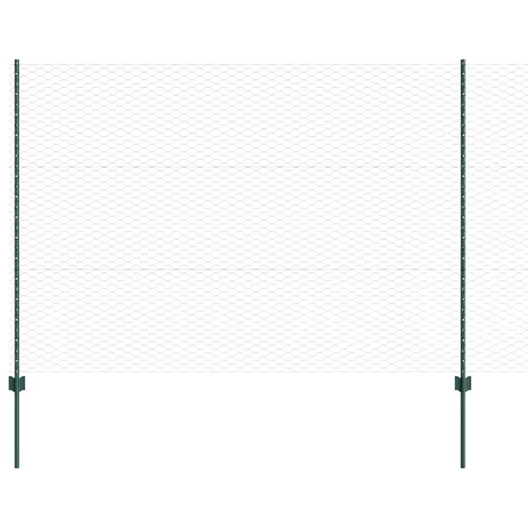 Vidaxl-Zaun mit Pfosten grün 1,5 x 10 m aus Stahl und PVC