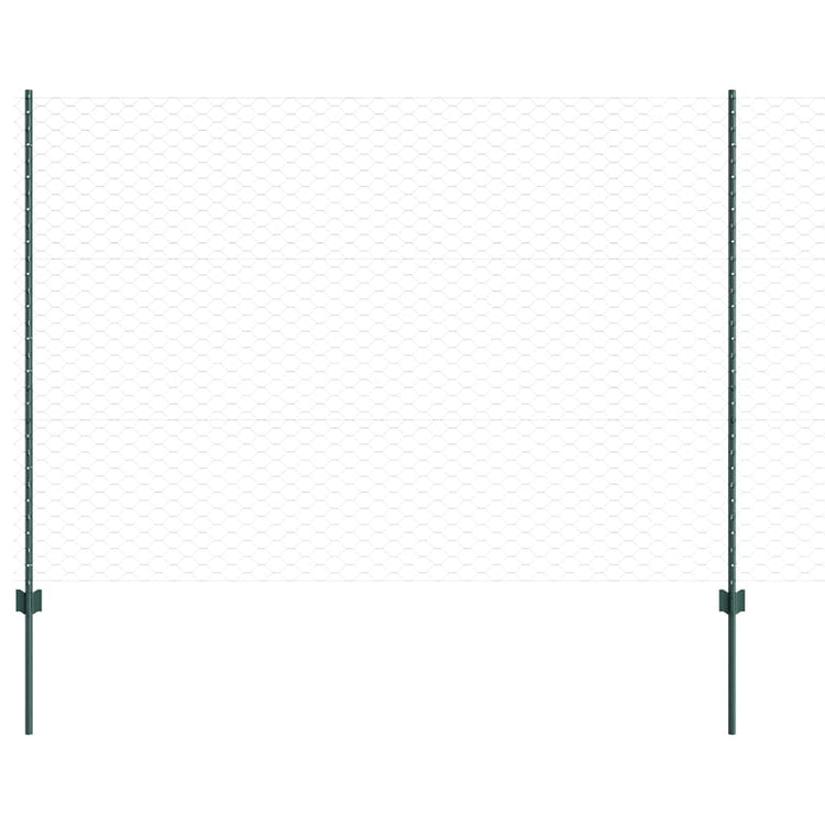 Vidaxl-Zaun mit Pfosten grün 1,5 x 10 m aus Stahl und PVC