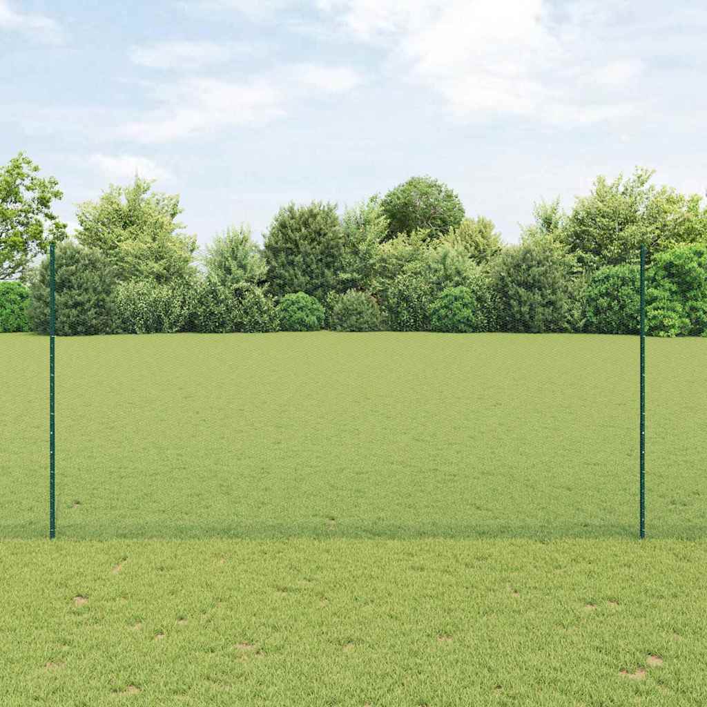 Vidaxl-Zaun mit Pfosten grün 1,6 x 10 m aus Stahl und PVC