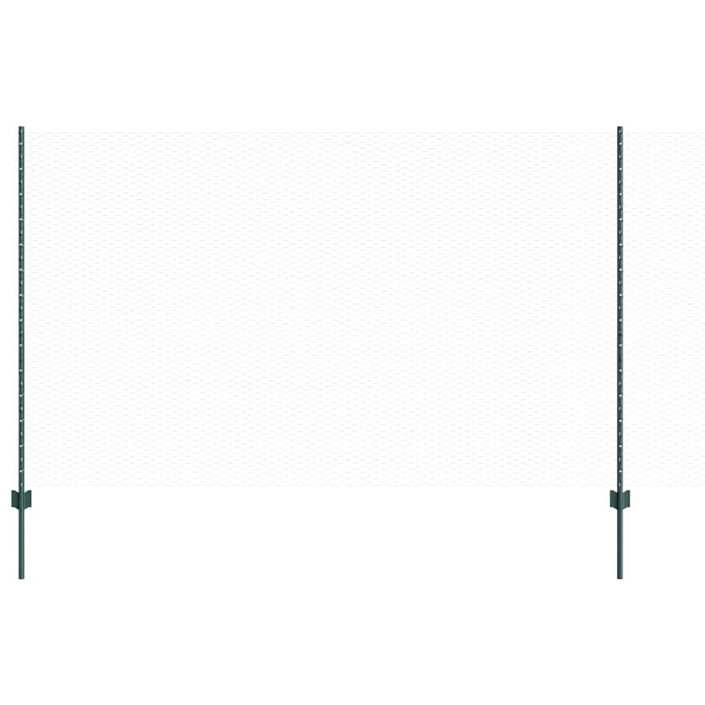 Vidaxxl Zaun mit Pfosten grün 1,4 x 25 m Stahl